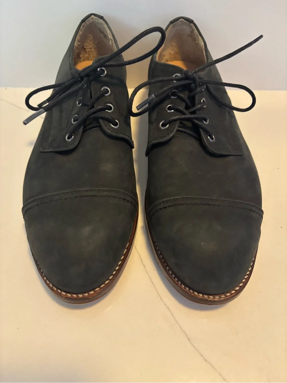 Adelante Romero Black Nubuck Derby Dress Shoes Men’s 5D